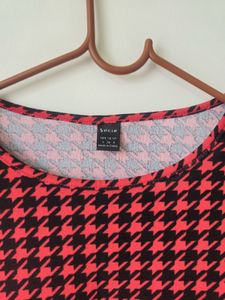 Houndstooth Print Mini Dress