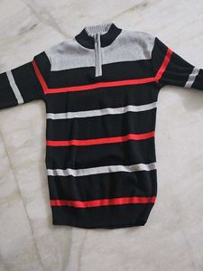 Striped Half-Zip Pullover
