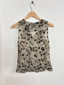 Sheer Leopard Print Sleeveless Top