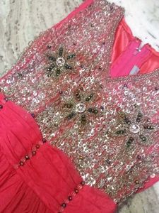 Girls' Pink Embellished Party Dress