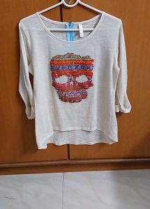 Skull Colourful Graphic T-Shirt - L Size
