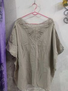 Boho Lace Detail Loose Fit Tunic Top