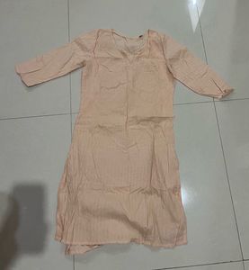 Peach Striped Kurta