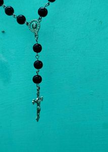 Elegant Black Rosary Necklace
