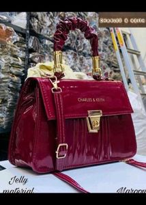 Stylish Maroon Patent Handbag