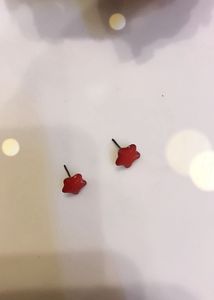 Cute Red Star Stud Earrings