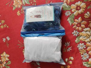 BLUTEX set of two white and blue Flowing Palazzo