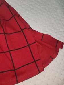 Chic Red Plaid Mini Dress