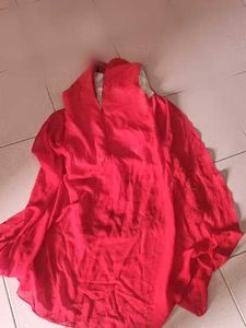 Designer Red Kurta Set with Embellished Neckline