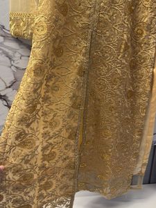 Elegant Gold Embroidered Kurta Set