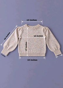 PASTEL SPECKLED PUFF-SLEEVE KNIT SWEATER