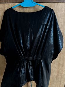 Sparkling Black Batwing Top
