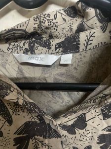 Unique Bird Print Cropped Shirt
