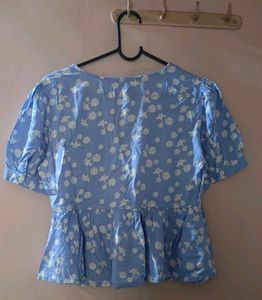Daisy Print Peplum Top