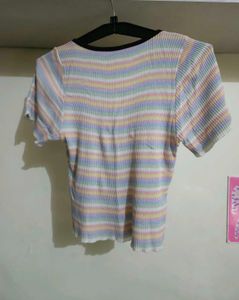 🌈Striped Zipper Crop Top! 💐