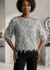 Sparkly Tassel &amp; Sequin Top