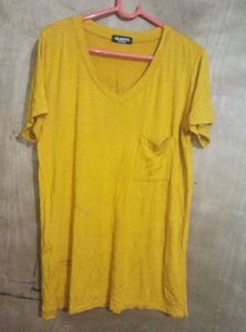 Yellow V-Neck Pocket Tee (Green T-shirt free)