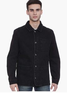 Mark &amp; Spencer Black Denim Coat Jacket
