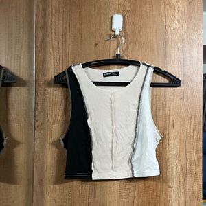 SHEIN Color Block Crop Top