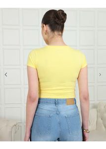 Cute Yellow Cropped T-Shirt