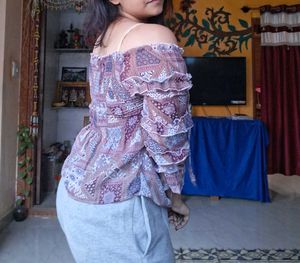 Bohemian Off-Shoulder Ruffle Top