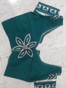 Georgette saree with silver work