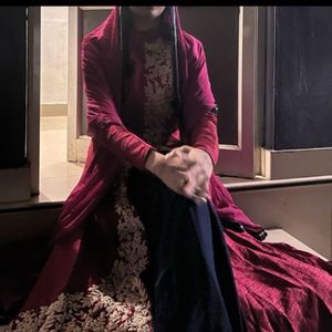 Elegant Embroidered Red Anarkali Suit