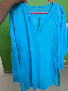 B1G1 Vibrant Blue Embroidered Kurta
