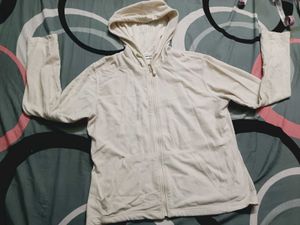 Cream Zip-Up Hoodie