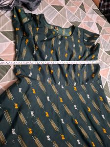 Chic Teal Printed Midi Dress