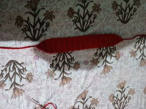 Red crochet headband