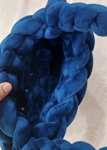 Authentic Chunky Knit Navy Blue Hobo Bag