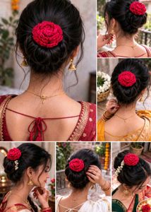 handmade crochet Rose hair tie/rubber