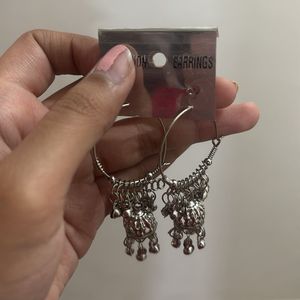 Boho Hoop Earrings with Jhumkas
