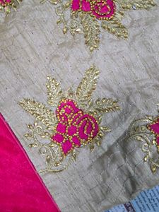 Heavy work and Elegant Pink &amp; Gold Anarkali set