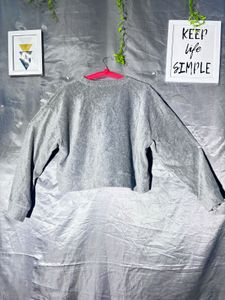 ZARA Grey Crew Neck Knit Sweater