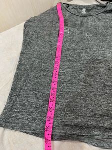 H&amp;M Sport Grey Melange Relaxed-Fit T-Shirt