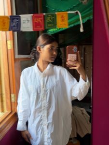 Oversized White Button-Up Shirt