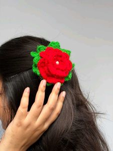 Handmade Crochet Flower Hair Clip