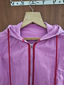 Pink Zip-Up oversized Hoodie