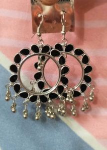 Beautiful Silver Oxidized Black Colour Earings...