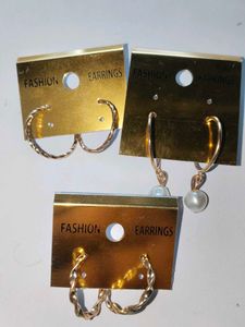 Fashion Earrings Set - 3 Pairs