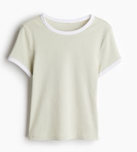 Light Green T-Shirt with White Trim