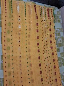 Beautiful Yellow Bengal Jamdani Saree
