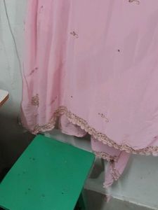 Beautiful Pink hemdwork Kurta Set
