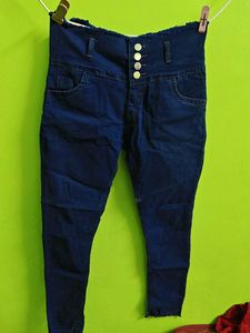 High Waisted Blue Denim Jeans
