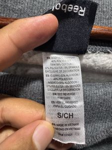 Reebok Grey Straight Fit Fleeced Track Pants