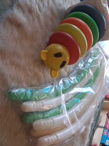 Colorful Caterpillar Stacker Toy &amp; Hoops
