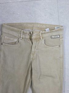 Trendy Skinny Jeans - Beige &amp; Mint Green