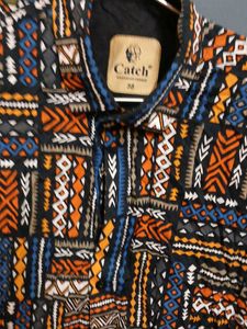 Patterned Button-Down Shirt
